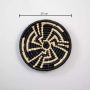 Youthful Flower Handwoven Sabai Grass Hanging Wall Basket Medium - Black