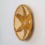 Youthful Flower Handwoven Sabai Grass Hanging Wall Basket Large - Yellow & Beige