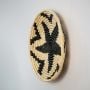 Youthful Flower Handwoven Sabai Grass Hanging Wall Basket Extra Large - Black & Beige