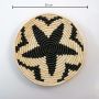 Youthful Flower Handwoven Sabai Grass Hanging Wall Basket Extra Large - Black & Beige