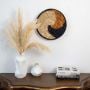 Semi Tropical Handwoven Sabai Grass Hanging Wall Basket Black Lifestyle
