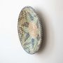 Diep Handwoven Sabai Grass Hanging Wall Basket - Blue & Green