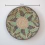 Diep Handwoven Sabai Grass Hanging Wall Basket - Blue & Green
