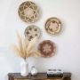 Anisah Handwoven Sabai Grass Hanging Wall Basket Medium Black Beige Lifestyle