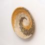 Mace Handwoven Sabai Grass Hanging Wall Basket - Yellow, White & Black