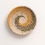 Mace Handwoven Sabai Grass Hanging Wall Basket - Yellow, White & Black
