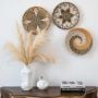 Mace Handwoven Sabai Grass Hanging Wall Basket Yellow Black Lifestyle
