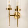 Dual Modern Cylindrical Glass Golden Lighting Fixture