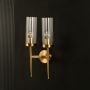 Dual Modern Cylindrical Glass Golden Lighting Fixture