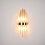 ignite crystal glass modern gold metal wall light with steel brackets light on white background