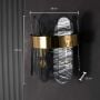 Joy of Light Modern Grey Glass & Metal Wall Lamp