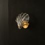 American Style Crystal Glass Shell Metal Wall Sconce