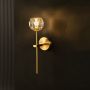 Nordic Post Modern Gold Glass & Metal Wall Lamp