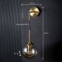 Retro Style Glass Ball Metal Wall Light