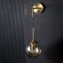 Retro Style Glass Ball Metal Wall Light