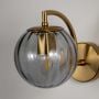 Modern Globe Brass Wall Light - Grey