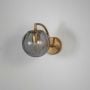Modern Globe Brass Wall Light - Grey