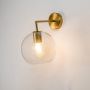Vara Glass Antique Brass Globe Wall Light Lifestyle