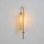 float wall sconce amber light on white background