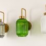 Ozaia Ribbed Glass Wall Light - Green