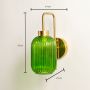 Ozaia Ribbed Glass Wall Light - Green