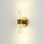 sora acrylic led wall light gold light on white background