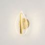 lefe acrylic led wall light gold light on white background