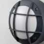 Aluminium Black Oudoor Bulkhead Wall Light - Round Checkered