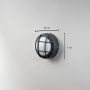 Aluminium Black Oudoor Bulkhead Wall Light - Round Checkered