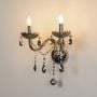palais 2 light wall sconce chrome light on white background
