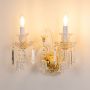 aveline 2 light crystal wall light light on white background