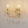 majora 2 light crystal wall light light on white background