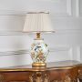 Baldwin White Ceramic Table Lamp with Off-White Shade Light Off White Background