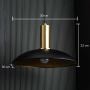 Barn Style Black & Gold Metal Hanging Lamp