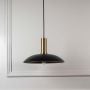 Barn Style Black & Gold Metal Hanging Lamp