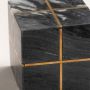 Black Marble & Gold Inlay Decorative Cube Closeup