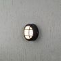 Aluminium Black Oudoor Bulkhead Wall Light - Round Checkered
