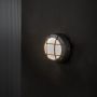 Aluminium Black Oudoor Bulkhead Wall Light - Round Checkered