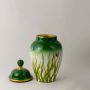 Chinese Green Ceramic Jar With Lid - Large White Background-1