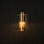 Conical Mesh Hanging Light - Transparent Light On Black Background
