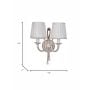 Antique 2 Light Wall Lamp with Pleated Fabric Shades