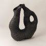 Curly Weave Texture Stump Vase - Black White Background