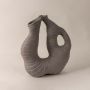 Curly Weave Texture Stump Vase - Grey White Background