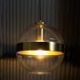 Glass Globe Gold Metal Hanging Pendant Light