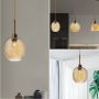 Glimmer Glow Gold Glass Hanging Pendant Lamp - Oval Shade Lifestyle