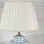 Grey Wash American Style White Ceramic Lamp with Ivory Shade