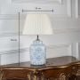 Grey Wash American Style White Ceramic Lamp with Ivory Shade