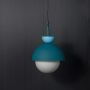 Nordic Macaroon Pendant Lamp - Dark Blue & Sky Blue Light Off Black Background