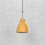 horn pendant light yellow light off white background