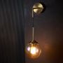 Retro Style Glass Ball Metal Wall Light